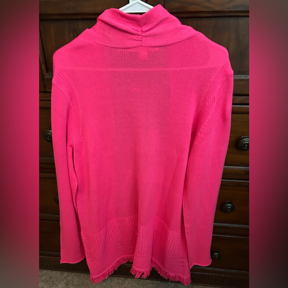 Lilly Pulitzer Noble Vibrant Pink Cardigan, Size XL- Flawed-See Pictures - Picture 5 of 16